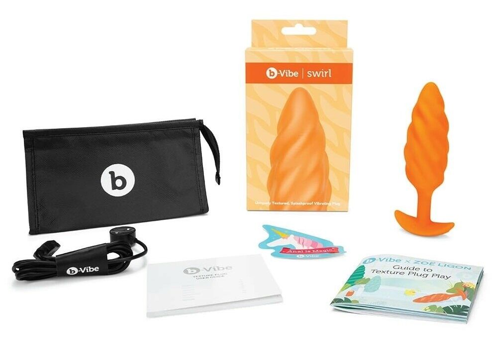 Say hello to the new b-Vibe Texture Plugs — A collection of ... B-Vibe - Swirl Texture Plug - Orange photo-9