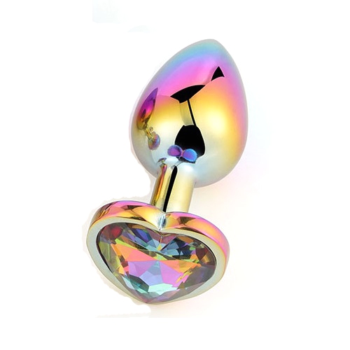 MT - Heart Butt Plug S - Rainbow photo