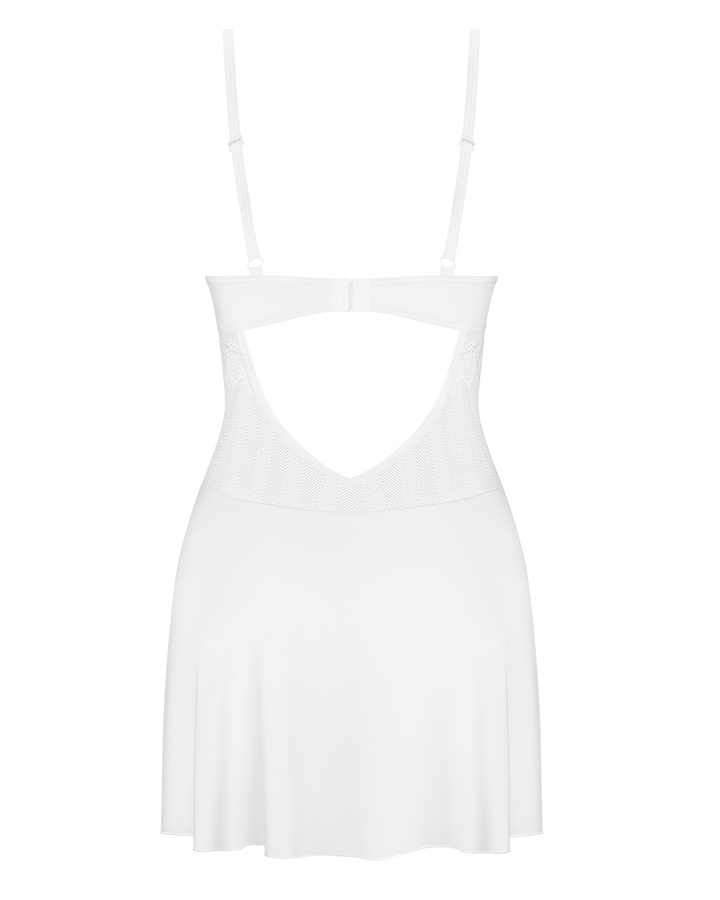 A timeless ensemble for the modern muse.
Let the delicate de... Obsessive - Alissium Chemise & Thong - White - XS/S photo-5
