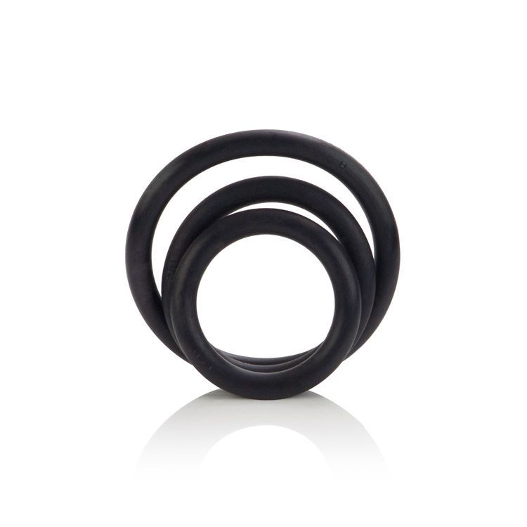 Enhance your erotic sensual satisfaction and performance wit... CEN - Rubber Ring - 3 Piece Set - Black photo-2