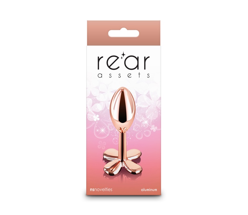 Lightweight, chrome-plated anal toys designed for visual and... NS Novelties - Rear Assets Clover Plug - Rose Gold photo-4