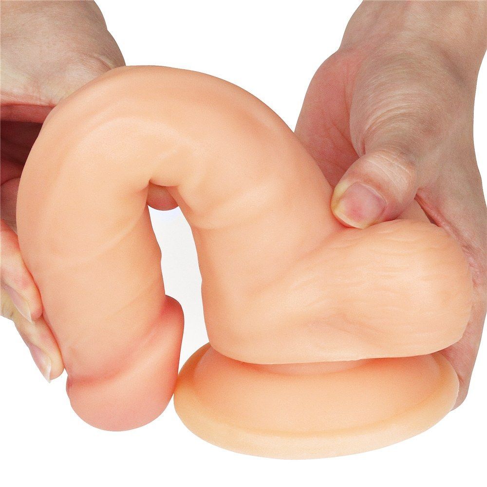 Explore every inch of The ultra Soft dude dildo .Satisfy you... Lovetoy - 8" The Ultra Soft Dude Long - Flesh photo-3