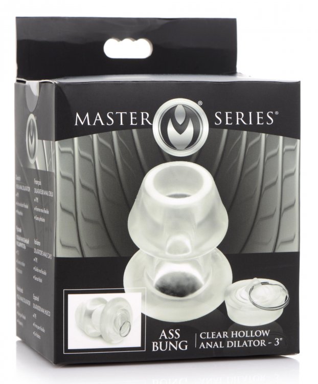 Stretch them open wide and plug them up how you wish! With t... Master Series - Ass Bung Hollow Anal Dilator M - Clear photo-11
