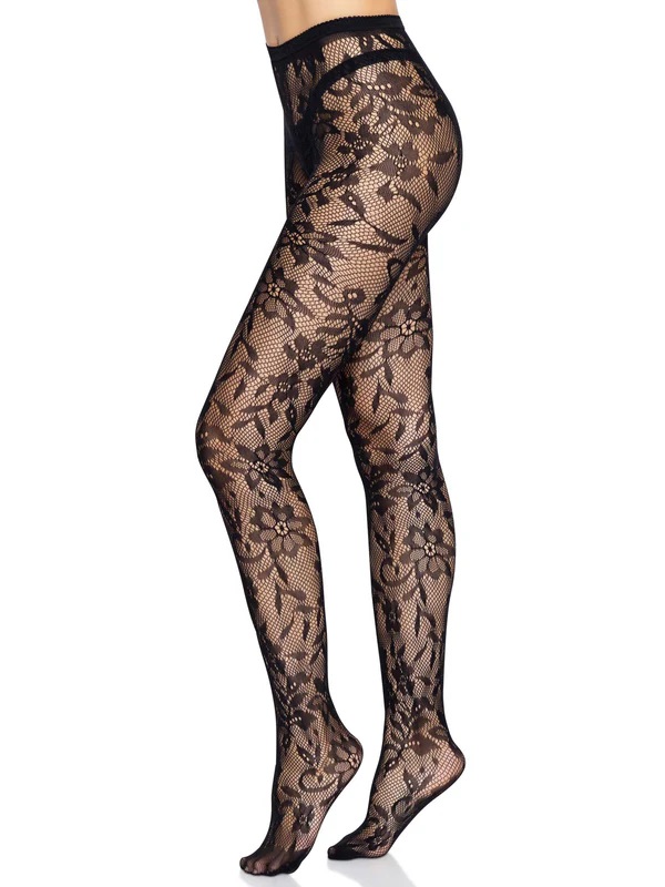Add a little romance to your wardrobe with the Chantilly flo... Leg Avenue - Chantilly Floral Lace Tights - Black photo-5