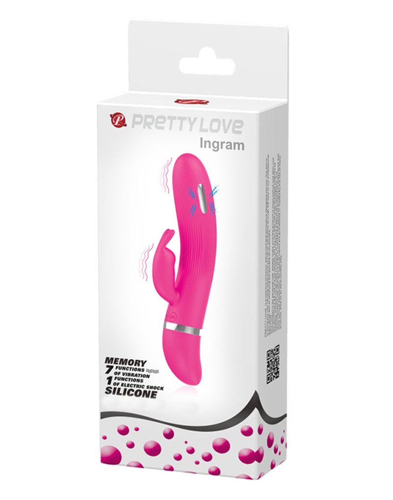 Take your sensual experience to the next level with this inc... Pretty Love - Ingram Rabbit Vibrator w Electric Shock - Pink photo-10