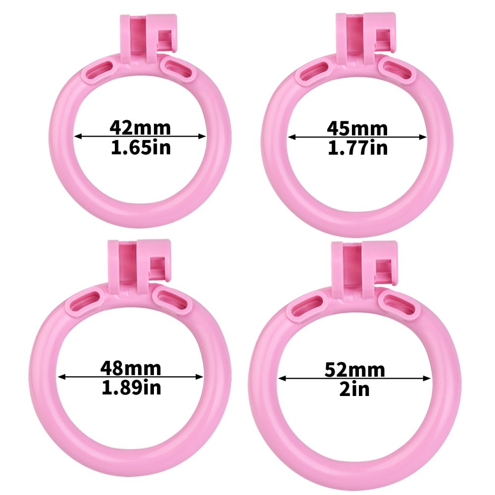Material: Resin+304 Stainless steel
Cage inner diameter:... FAAK - Chastity Cage 45mm w Catheterization Hood - Pink photo-9
