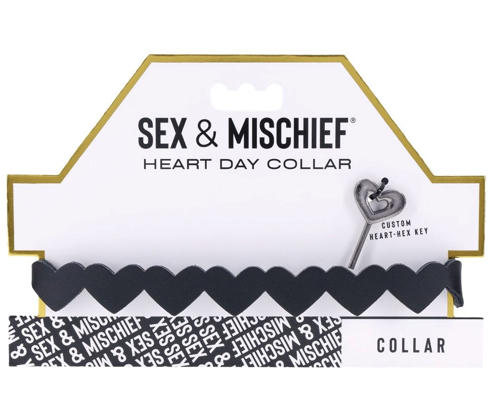 Turn up the heat with the Heart Day Collar and add a touch o... Sex&Mischief - Heart Day Collar - Black photo-6