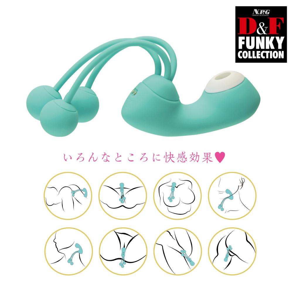 A luxurious coupling item with the pleasure of suction waves... NPG - Funky Clitoral Vibrator - Blue photo-4