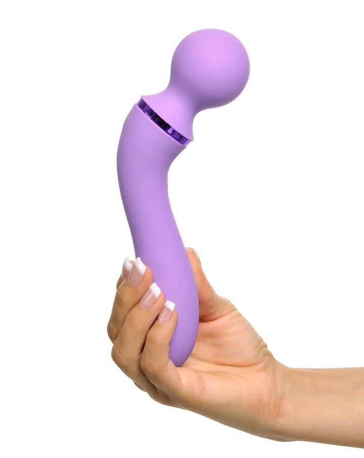 She deliberately locked her bedroom door and removed her Duo... Pipedream - Duo Wand Massage-Her - Purple photo-3