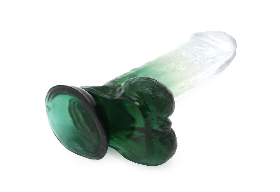 This special transparent dildo has an amazing color mix and ... Kiotos - Realistic Dildo 07 - Green photo-8