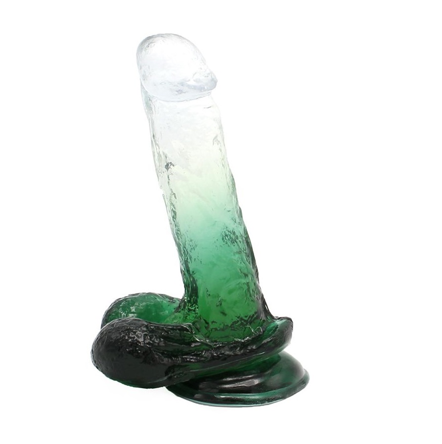 This special transparent dildo has an amazing color mix and ... Kiotos - Realistic Dildo 07 - Green photo-4