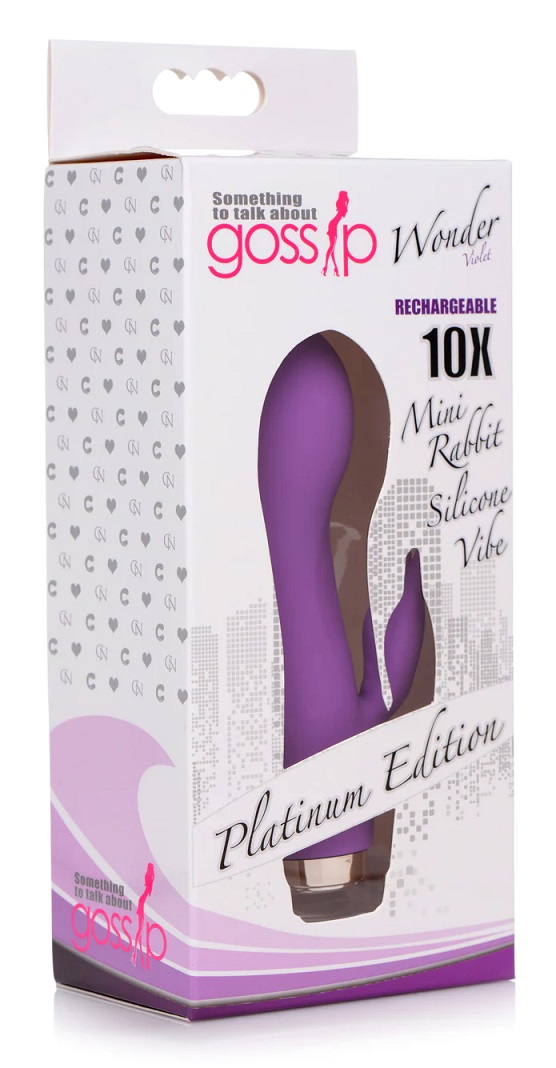 Powerful and compact, this mini Rabbit Vibe is easily hidden... Gossip - Wonder Mini Rabbit Vibrator - Purple photo-5