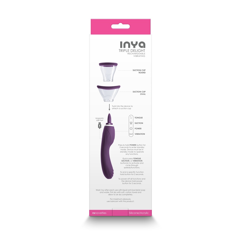 Triple Delight by INYA packs multiple uses into one toy. The... NS Novelties - INYA Triple Delight Vibrator - Purple photo-4