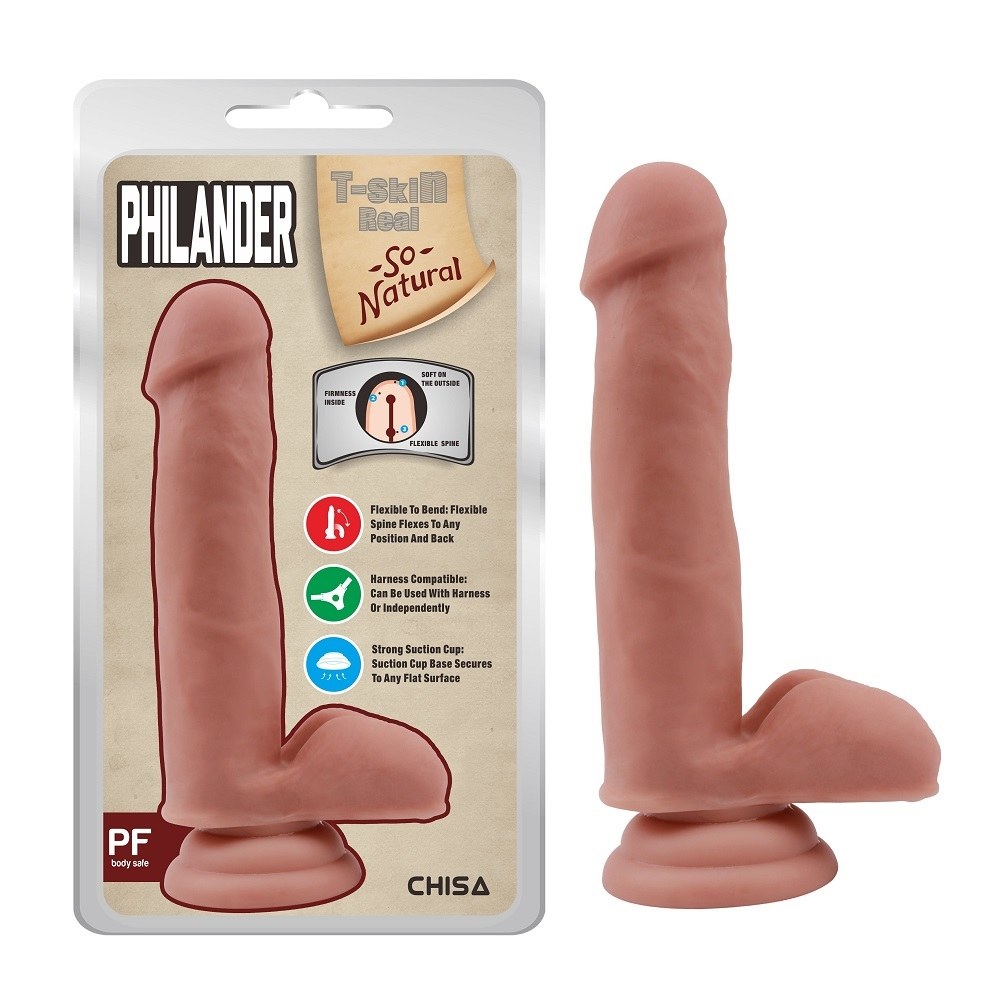 Anti-bacterial, Better-thanreal, Flexible Spine, Dual Densit... Chisa - Philander Dildo - Flesh photo-7