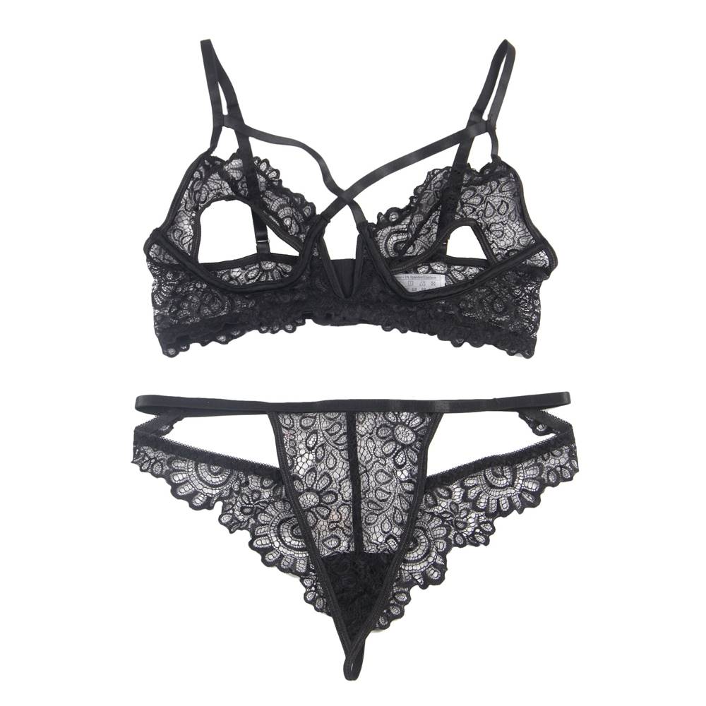 Exquisite Lace Appeal Deep V Mini Temptation Sexy Bra Set
M... Ohyeah - Crotchless Temptation Set - Black - M photo-7