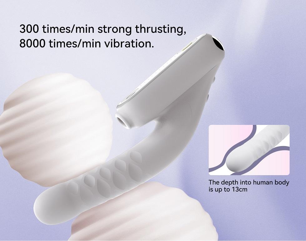 #7 Thrusting Vibrator with Suction adopts an advanced and si... Qingnan - Thrusting Vibrator w Suction #7 - Flesh Pink photo-10