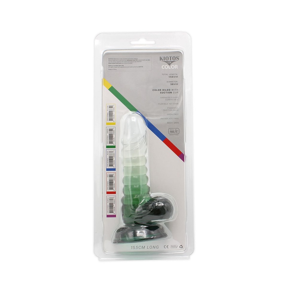 This special transparent dildo has an amazing color mix and ... Kiotos - Spiral Dildo 01 - Green photo-10