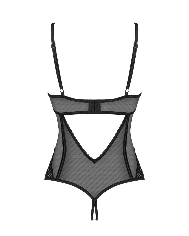 Serena Love Teddy was created with your pleasure in mind. Th... Obsessive - Serena Love Crotchless Teddy - Black - XS/S photo-8