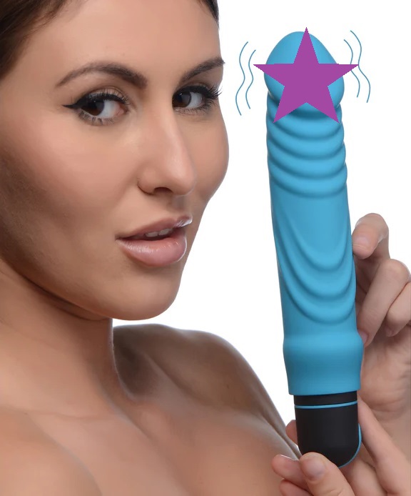 This extra large vibrating bullet features an extended body ... Bang! - XL Bullet w Ribbed Sleeve - Blue photo-2