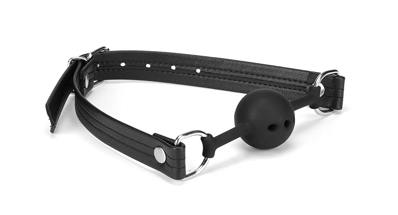 Eco-friendly material, composed of 50% recycled leather and ... Liebe Seele - Black Bond Ball Gag photo-3
