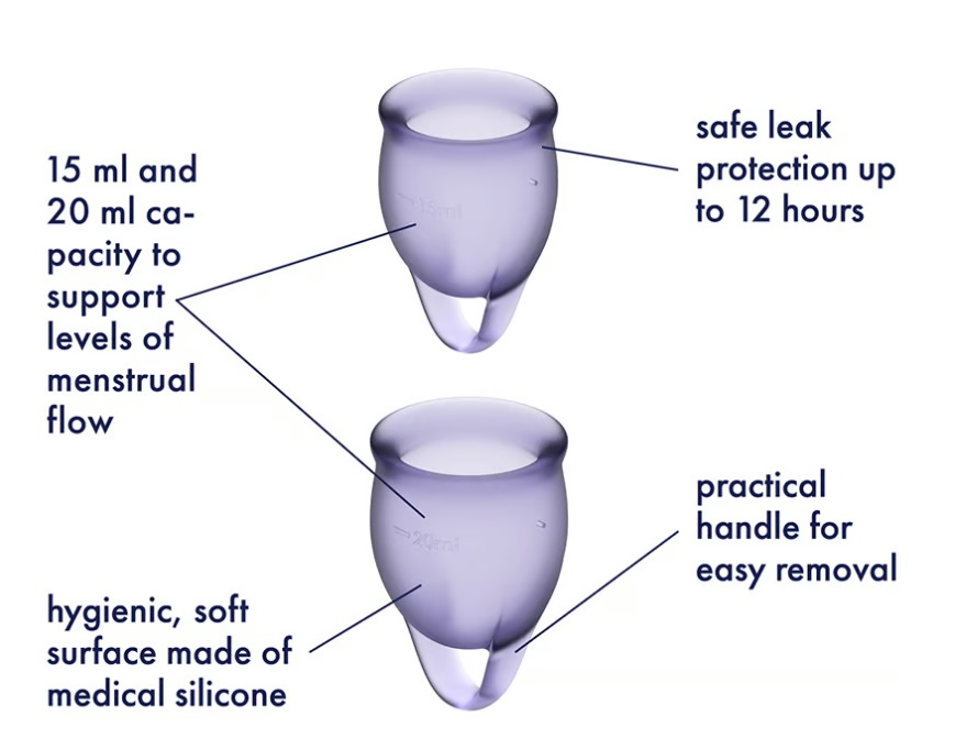 Featuring a playful forest design, these hygienic, medical g... Satisfyer - Feel Confident Menstrual Cup - Lilac photo-7