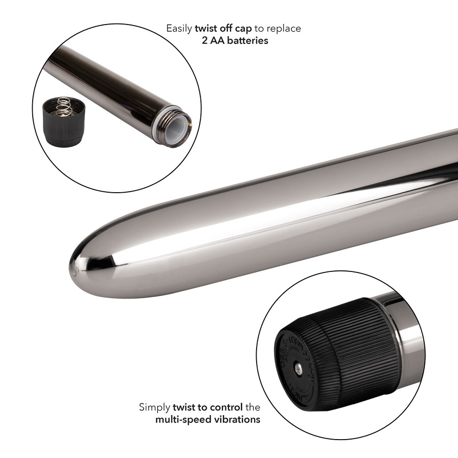 Sexy, sleek, and silver, that’s the COLT Metal - 6.25 CEN - Colt Metal Vibrator photo-6