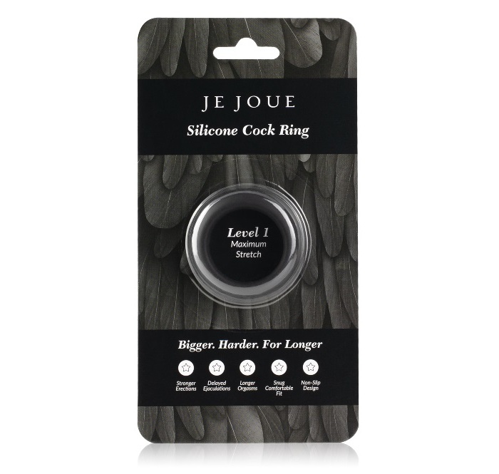 This luxury silicone cock ring will keep you harder for long... Je Joue - Silicone Cock Ring - Maximum Stretch - Black photo-4