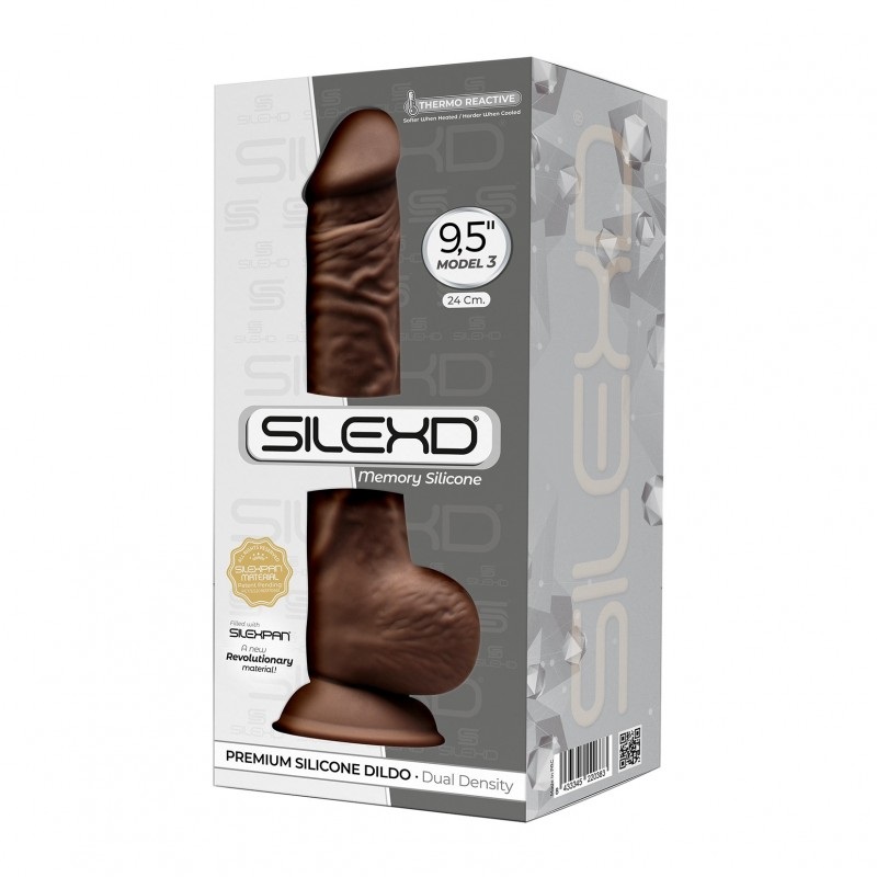 SilexD offers a variety of dildos with an extraordinary qual... Silexpan - 9.5" Dual Destiny Premium Silicone Dildo - Brown photo-3