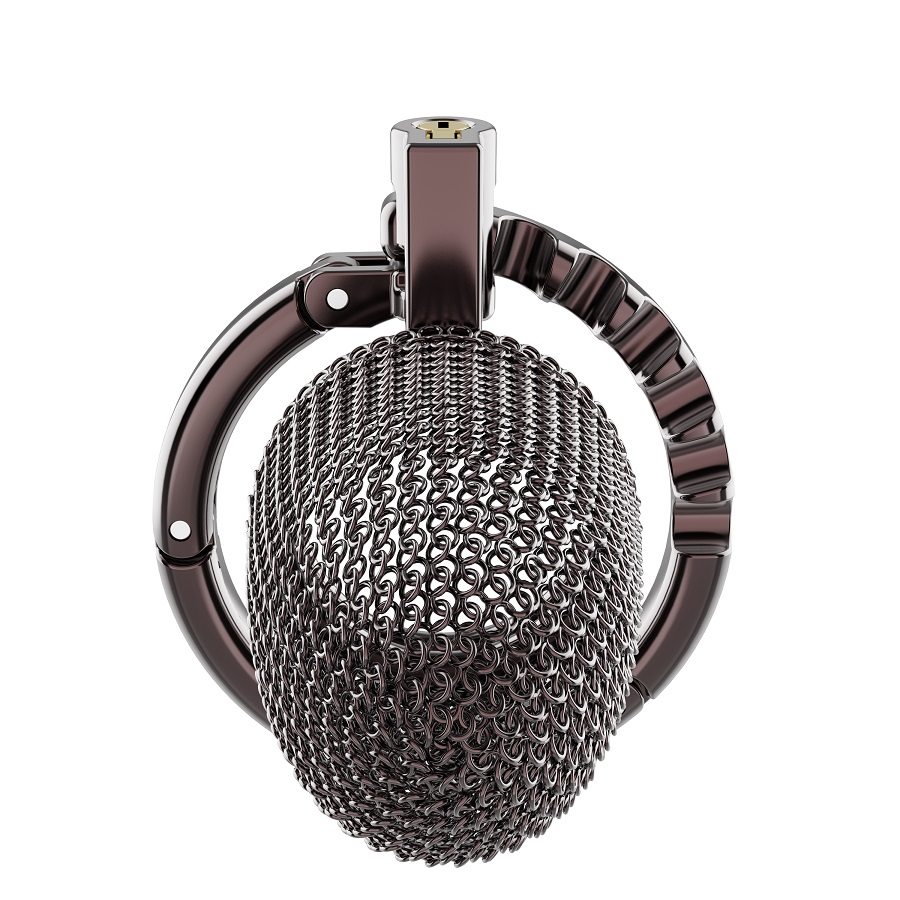 Porous and breathable metal lock with MAX cooling power and ... Sevanda - Hauberk Chastity Cage L - Black photo-8