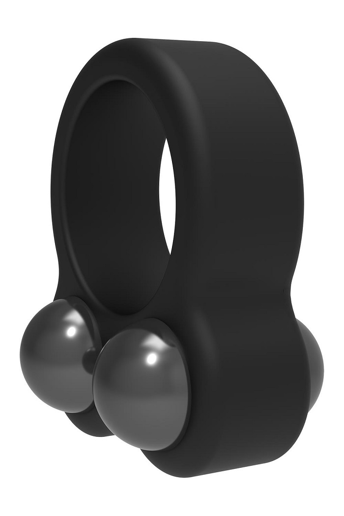 This Ramrod penis ring features an extension that holds up t... Dreamtoys - Ramrod Dual Weight Cock Ring - Black photo-2