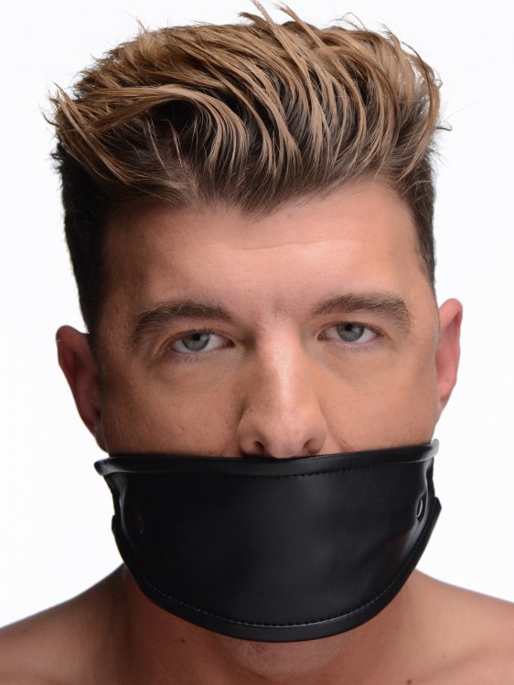 Play the quiet game with your partner when you shut them up ... Strict - Leather Covered Ball Gag - Black photo-3