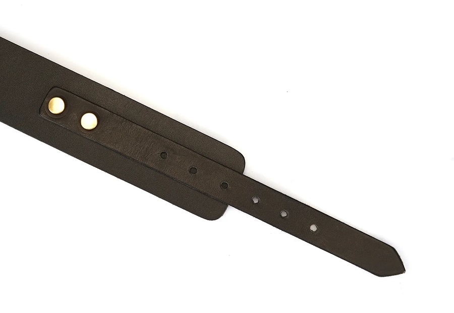 Samurai-inspired bondage accessories, embodying the spirit o... Liebe Seele - Samurai Leather Collar w Leash - Black photo-6