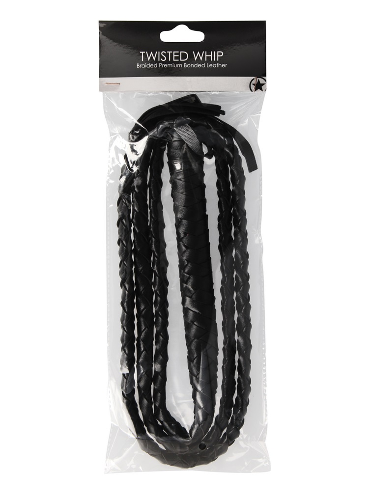 The Ouch! Twisted Whip is of Braided Premium Bonded Leather.... Ouch - Twisted Whip - Black photo-2