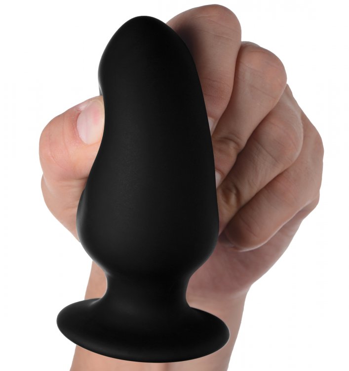 Available in 3 sizes, this squeezable, bendable butt plug ma... Squeeze-It - Anal Plug M-size - Black photo-2