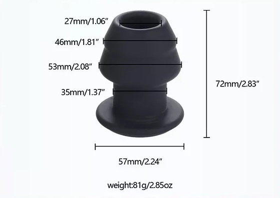 Round bottom hollow anal plug can expand the anus or use as ... MT - External Hollow Anal Plug S - Black photo-5