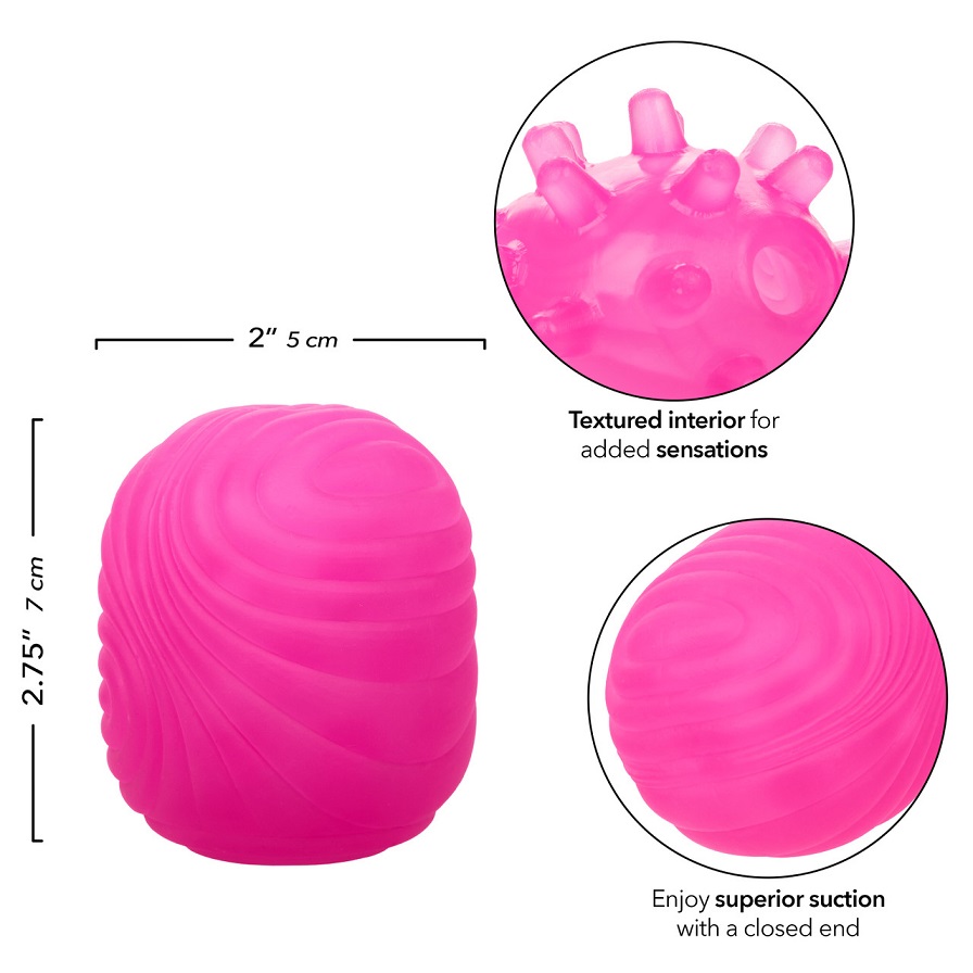 Delight in the unique sensations of the Pop Sock! Textured s... CEN - Pop Sock Textured Masturbator - Pink photo-7