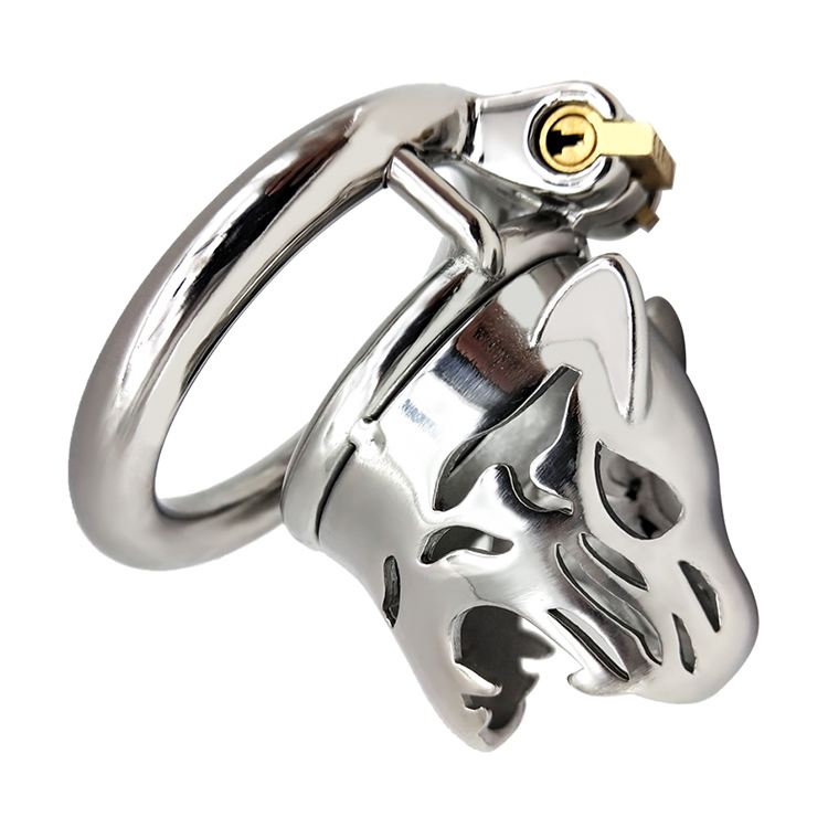 Total high: 64mm &n... FAAK - Tiger Chastity Cage 45mm - Silver photo-3