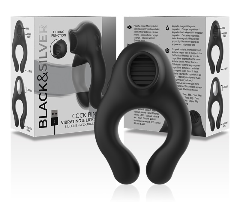 Offer your partner an incomparable experience thanks to this... Black&Silver - 3 Motors Vibro Ring - Black photo-7