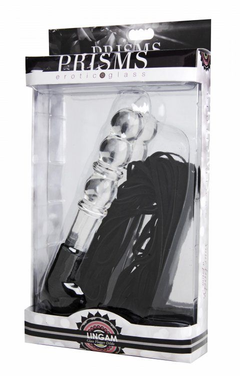 This handcrafted impact toy has a sparkling glass handle and... Prisms Erotic Glass - Lingam Flogger Dildo - Clear photo-5