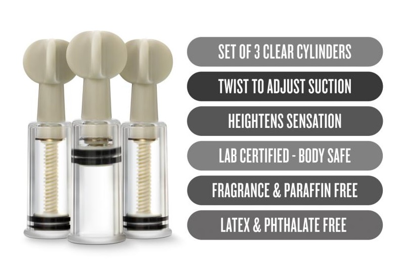 Temptasia Clit & Nipple Twist Suckers bring engorgement and ... Temptasia - Clit And Nipple Twist Suckers Set - Clear photo-3