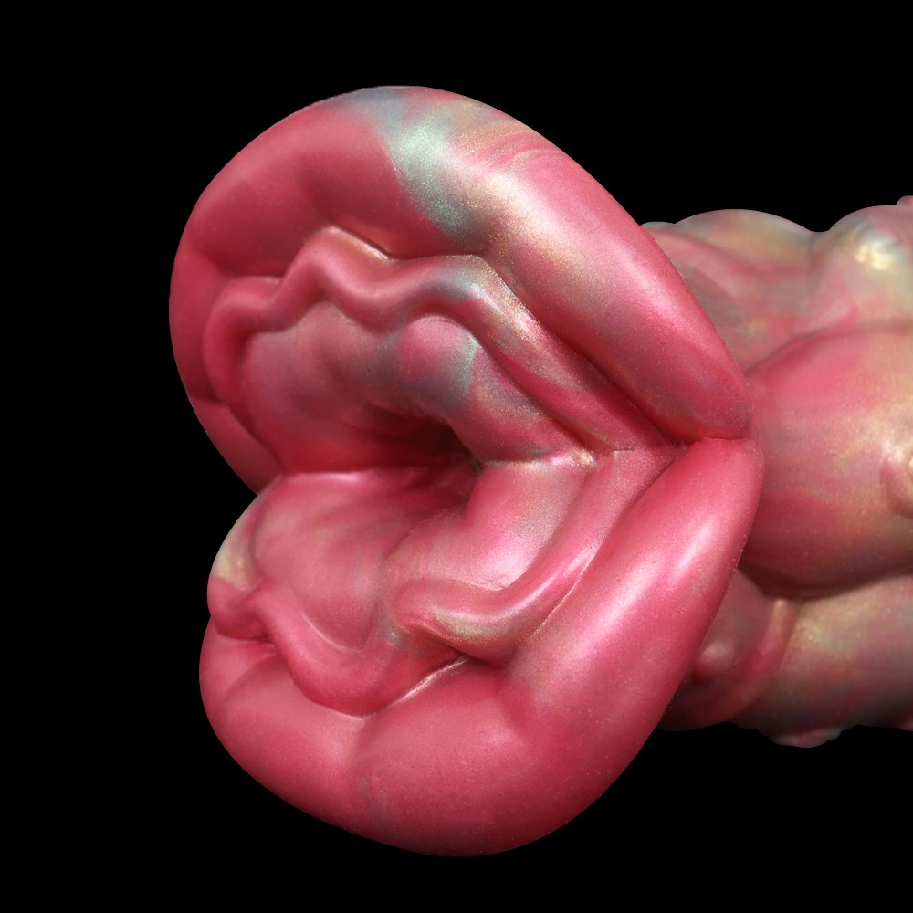 Material: Liquid silicone
Size: 9*15.5cm
Net weight: 606g FAAK - Giant Mouth Flower Masturbator - Pink photo-7