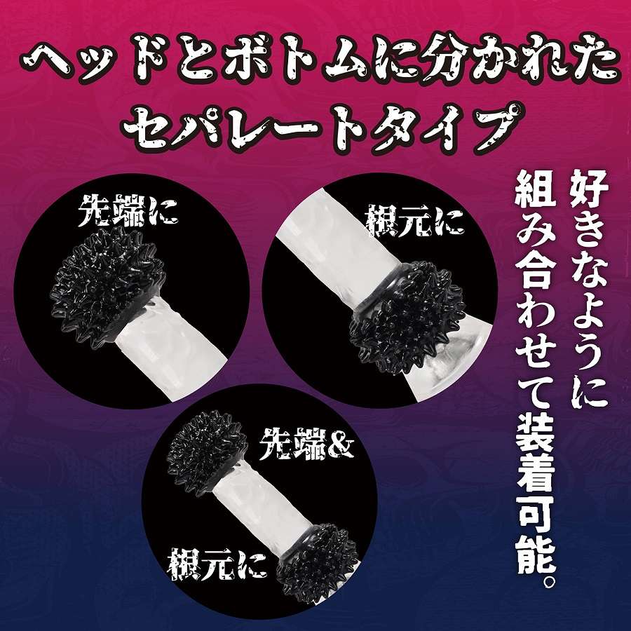 A separate sack divided into two parts, the tip and the base... Prime - Mens Power Dots Cock Rings - Black photo-4