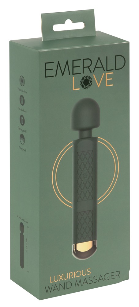 A beautiful design for full-body massages and spot-on stimul... Emerald Love - Luxurious Wand Massager - Green photo-10