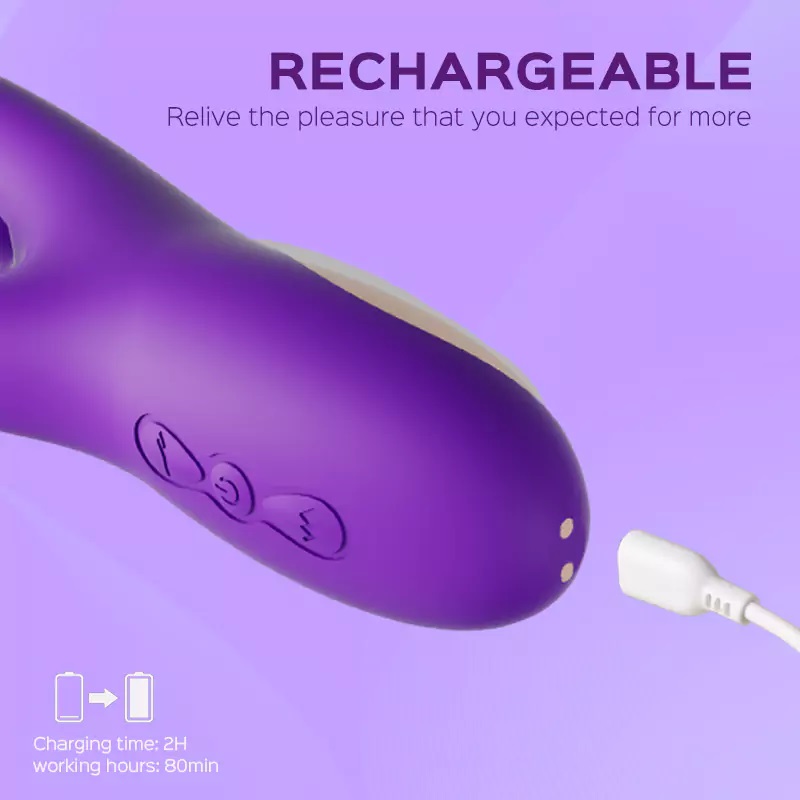 The main shaft of the rabbit vibrated has a hollow design, p... Honey Play Box - Bora Rabbit Tapping Vibrator - Purple photo-6