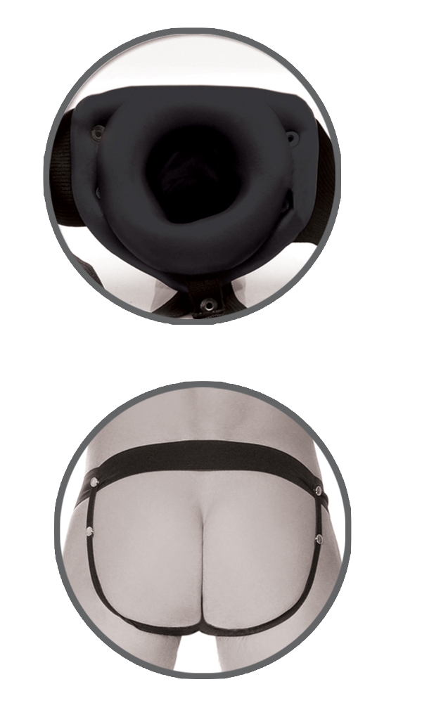 Say goodbye to those embarrassing midway letdowns with this ... Fetish Fantasy - LE Hollow Strap On - Black photo-5