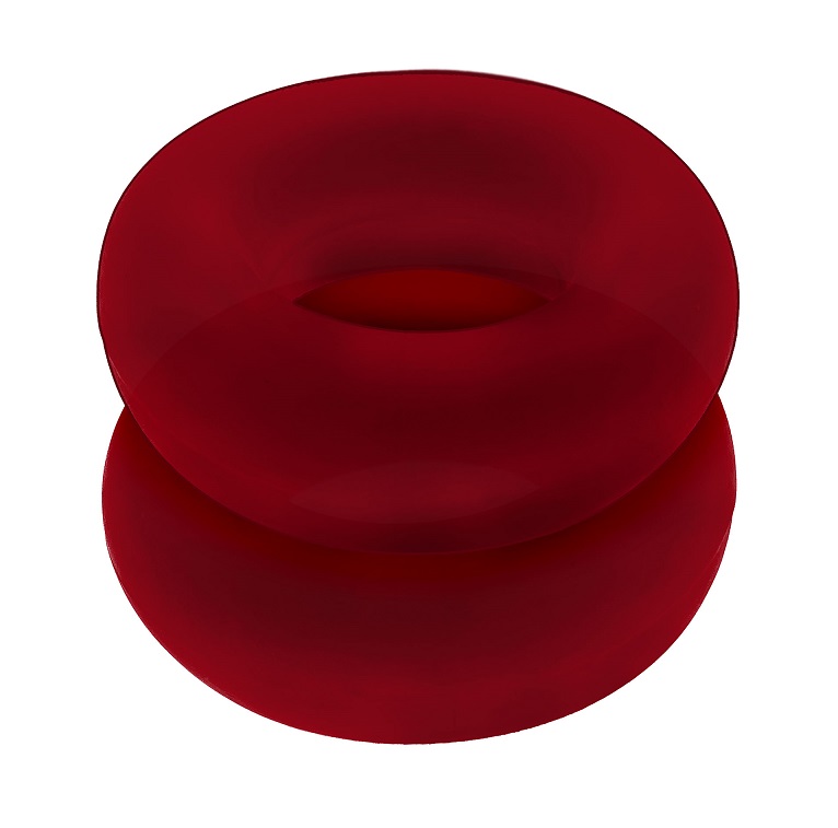 STIFFY 2-pack cockrings 2 non-roll grippy rings designed to ... Hunkyjunk - Stiffy Bulge Rings - Red photo-4