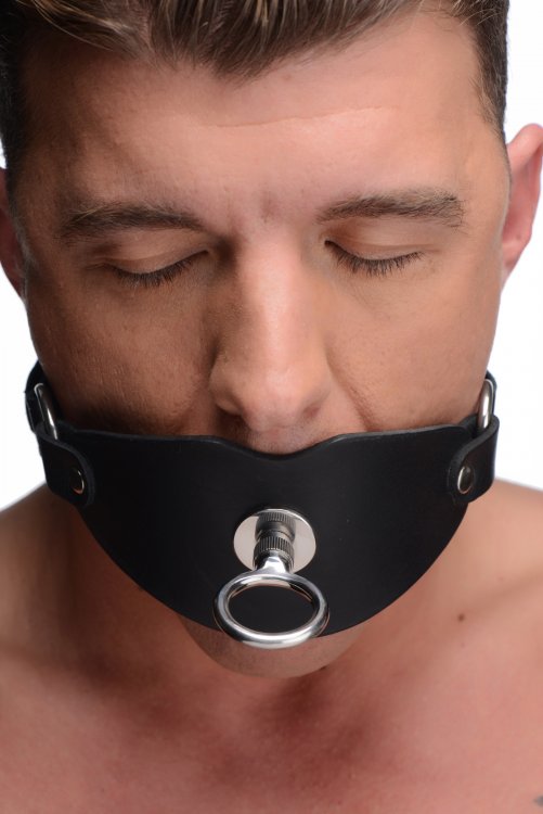 This wicked gag fully covers and stuffs the mouth of your pl... Strict - Eyelet Ball Gag - Black photo-3