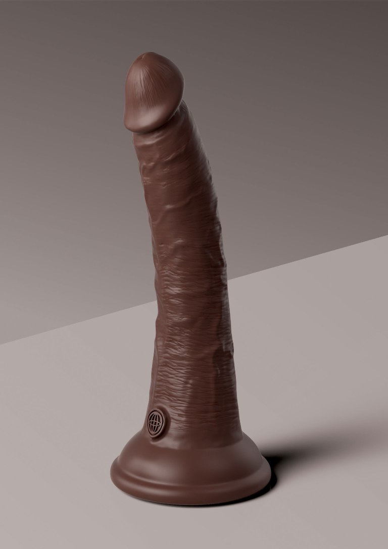 The King Cock Elite silicone dildo is made from high-quality... King Cock - 7" Elite Vibro Cock - Brown photo-4