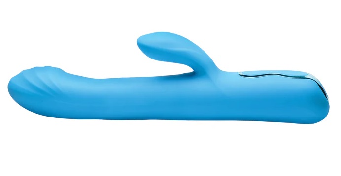 Indulge in heightened sensations with our Rotating Beaded Si... Bang! - Rotating Rabbit Vibrator - Blue photo-4