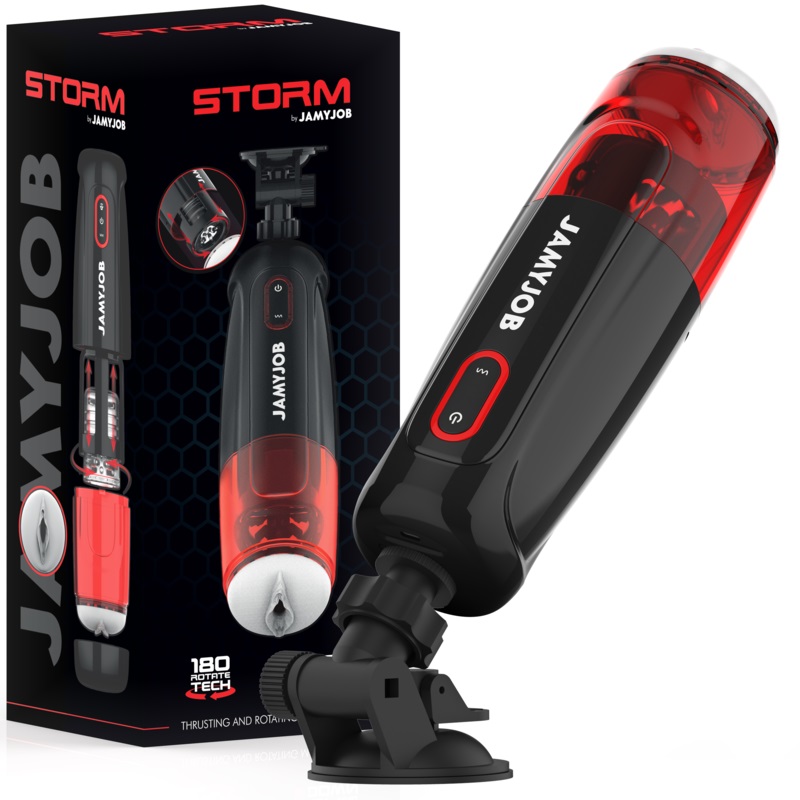 The STORM automatic male pussy-shaped masturbator from the J... Jamyjob - Storm Thrusting Rotating Masturbator photo-8